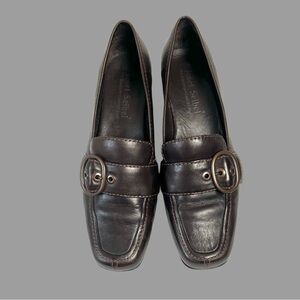 JOSEF SEIBEL Women’s Brown Leather Buckle Strap Loafers Size EU 40